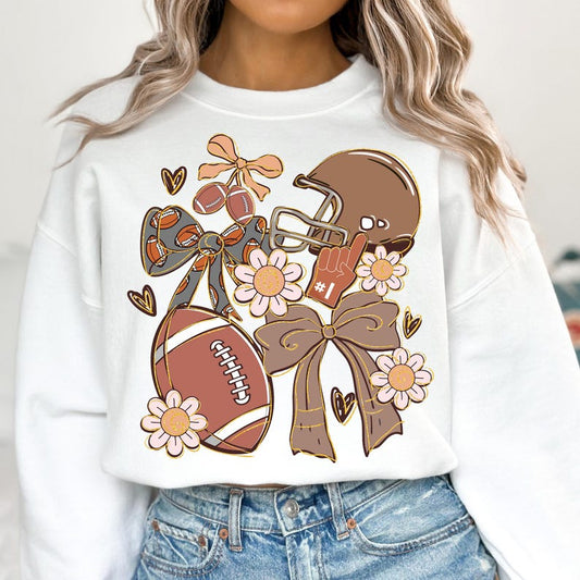 Football Coquette, Game Day Football Shirt, Preppy Football Shirt, Sweatshirt