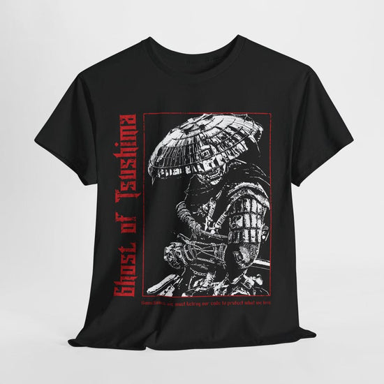 Samurai Spirit Unisex Heavy Cotton Tee | Feudal Japan Aesthetic T-Shirt | Bushido Inspired Shirt | Gaming Gift for Him or Her