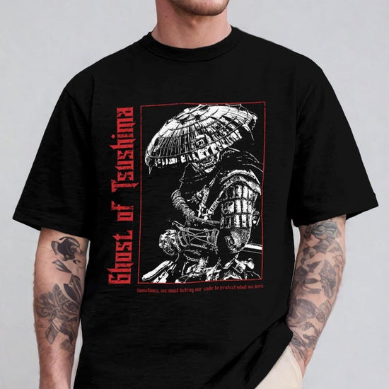Samurai Spirit Unisex Heavy Cotton Tee | Feudal Japan Aesthetic T-Shirt | Bushido Inspired Shirt | Gaming Gift for Him or Her