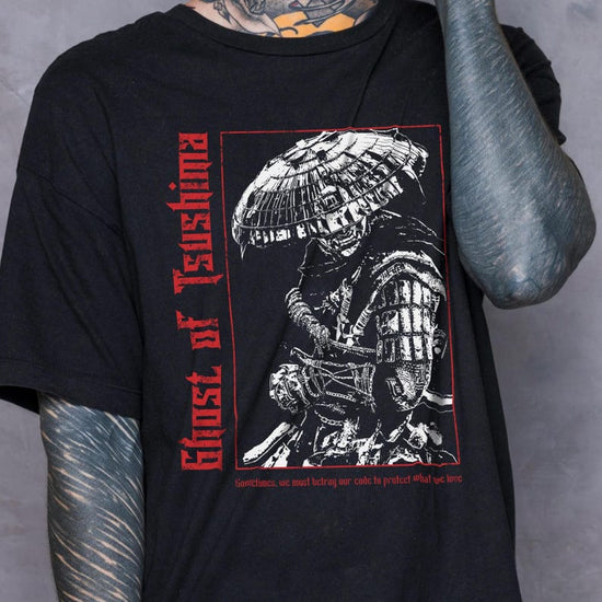 Samurai Spirit Unisex Heavy Cotton Tee | Feudal Japan Aesthetic T-Shirt | Bushido Inspired Shirt | Gaming Gift for Him or Her