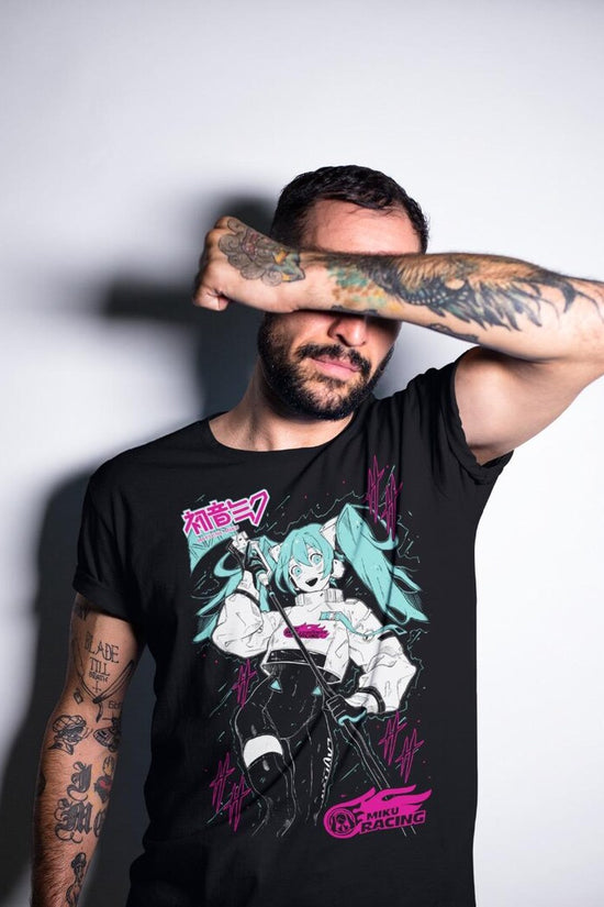 Hatsune Miku T-Shirt Anime Manga Shirt Anime Lovers Shirt Fire Style Anime Girl Kawaii Project Diva Vocaloid Shirt