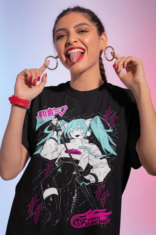 Hatsune Miku T-Shirt Anime Manga Shirt Anime Lovers Shirt Fire Style Anime Girl Kawaii Project Diva Vocaloid Shirt