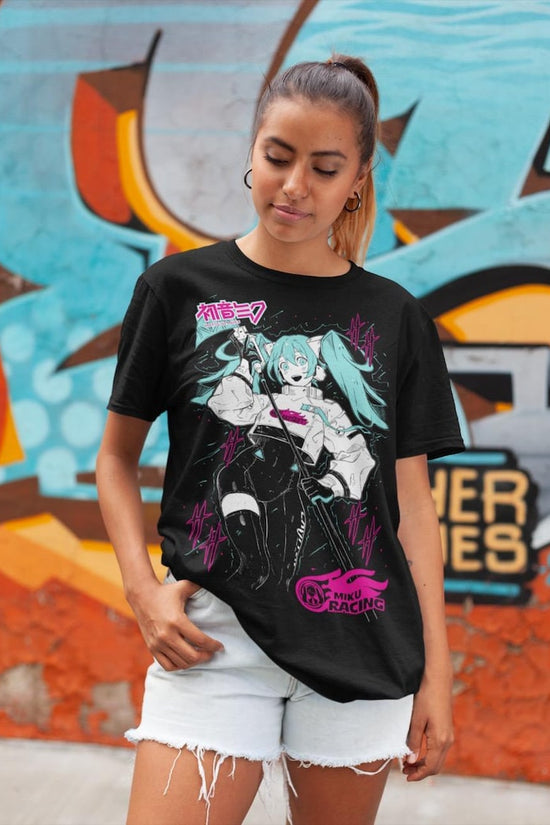 Hatsune Miku T-Shirt Anime Manga Shirt Anime Lovers Shirt Fire Style Anime Girl Kawaii Project Diva Vocaloid Shirt