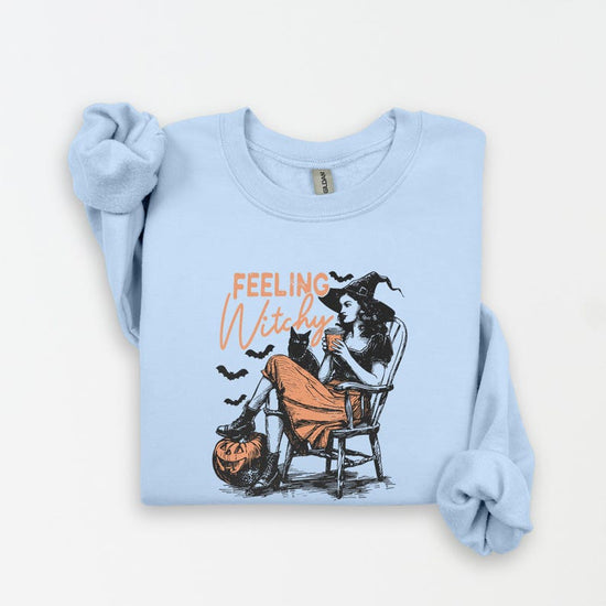 Feeling Witchy Sweatshirt,Witch Sweatshirt,Halloween Witch Sweatshirt,Crazy Halloween Gift,Witch Spell Sweatshirt,Woman Halloween Sweatshirt