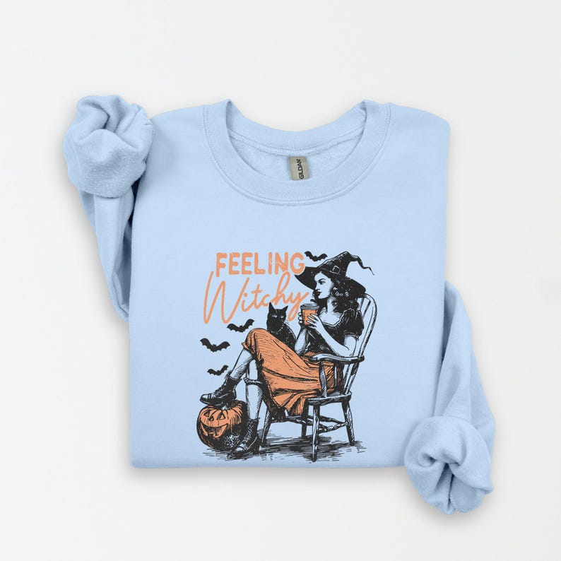 Feeling Witchy Sweatshirt,Witch Sweatshirt,Halloween Witch Sweatshirt,Crazy Halloween Gift,Witch Spell Sweatshirt,Woman Halloween Sweatshirt