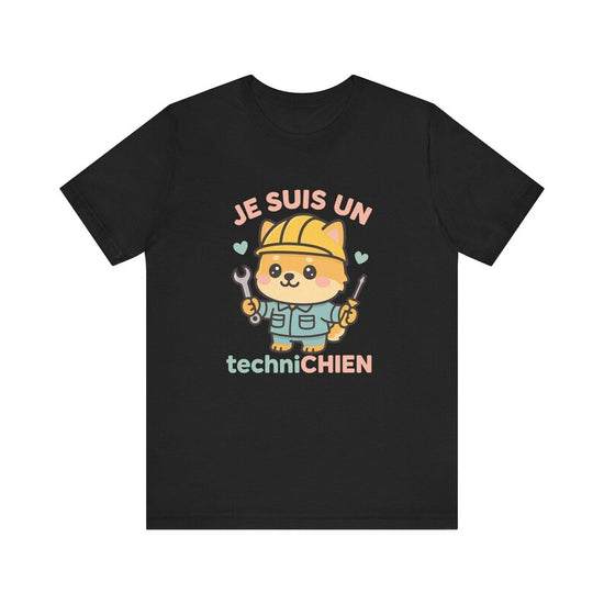 Kawaii Chibi 'Je suis un techniCHIEN' T-Shirt– Cute Dog Lover T-Shirts - Funny Dog T-Shirts • Technician Gifts • Kawaii Pomeranian Shirts