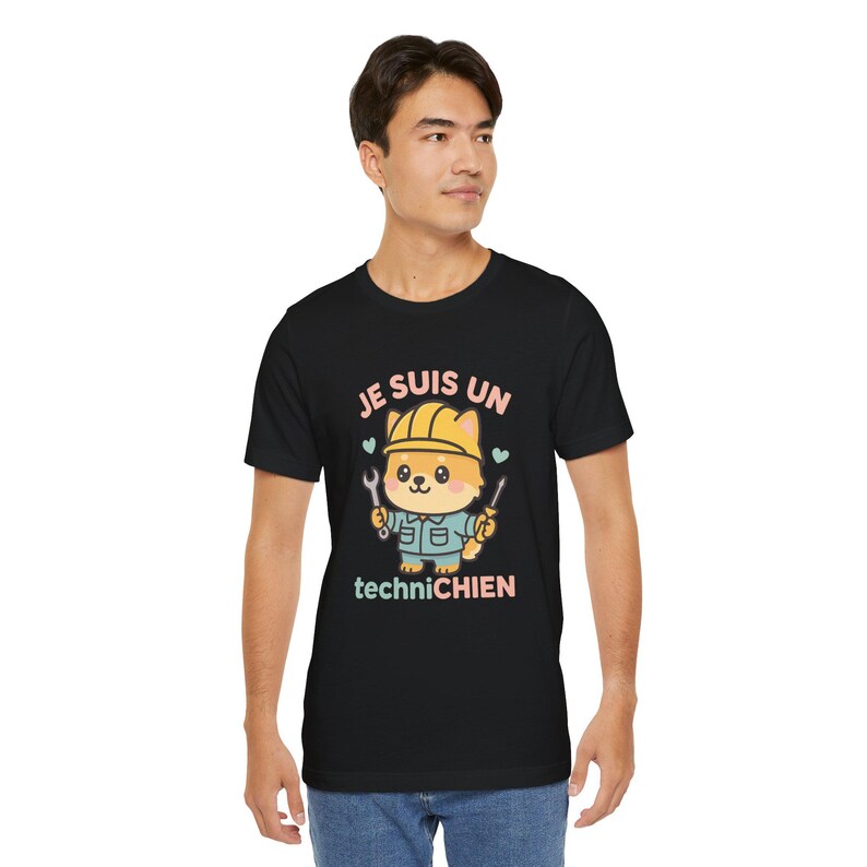 Kawaii Chibi 'Je suis un techniCHIEN' T-Shirt– Cute Dog Lover T-Shirts - Funny Dog T-Shirts • Technician Gifts • Kawaii Pomeranian Shirts