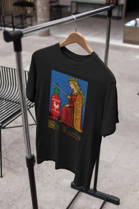 Sir Racha Tshirt, Sriracha Tshirt, Medieval art tshirt, sriracha fan merch, retro medieval tshirt, chili souce humor, funny meme tshirt