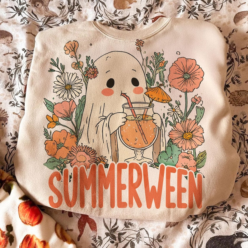 Ghost Summer Halloween T-Shirt, Halloween Shirt, Summer Shirt