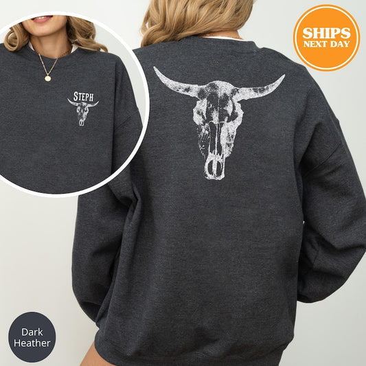 Cow Skull Sweatshirt, Vintage Western Hoodie, Gift For Cowboy, Retro Western Sweatshirt, Cow Skulls Sweatshirt, Cow Rodeo Sweatshirt