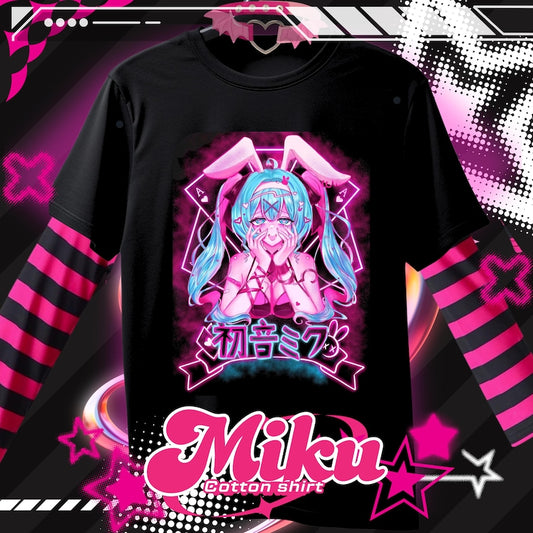 Limited Hatsune Miku T-Shirt Anime Girl Kawaii Project Diva Vocaloid Shirt Streetwear cotton y2k harajuku fashion aesthetic menhera Oversize