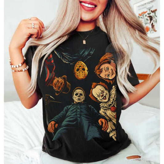 Retro Halloween, Halloween Characters Shirt, Halloween 2025, T-Shirt