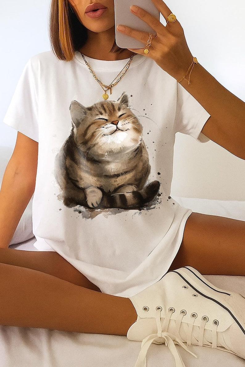 Cute Cat T-Shirt | Japanese Tshirt | Japanese Streetwear | Cute Cat Tshirt | Japan Cat Tshirt | Japanese Cat Shirt