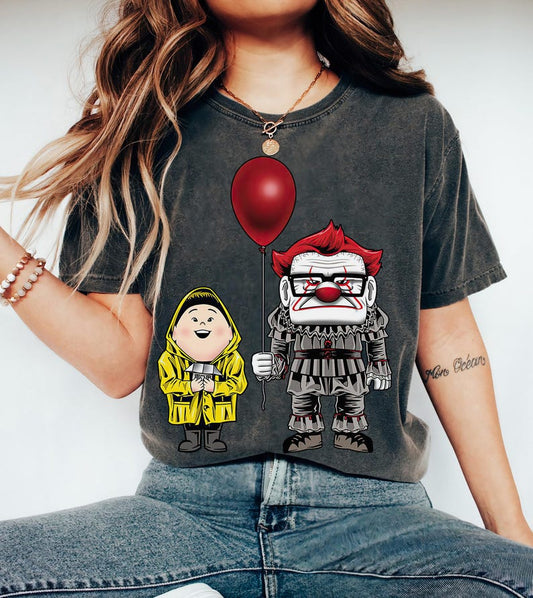Disney Pixar Up Horror Character Pennywise Carl Fredricksen Russell Halloween T-Shirt, WDW Disneyland Halloween Party Matching Family Shirts