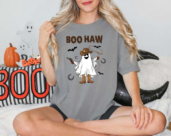 Boo Haw Shirt, Funny Ghost Cowboy Tee, Western Halloween Shirt, Spooky Fall Shirt, Country Girl Gift