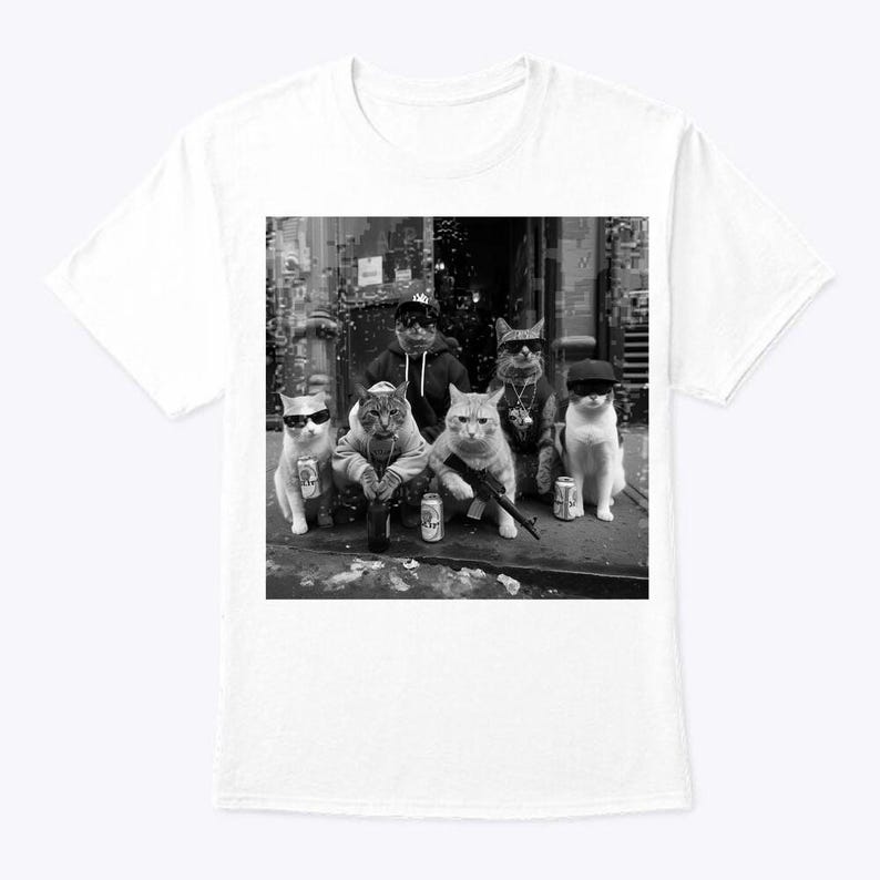 Funny Cat Gang Vintage Shirt,Funny Cat Meme Shirt, T-Shirt