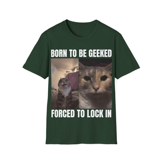 Forced To Lock In Meme T-Shirt, Meme Shirt, Popular Meme Shirt, Offensive Shirt, Funny Meme Shirt, Cursed Cat Shirt, Silly Cat Shirt