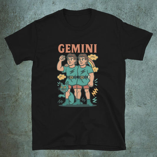 Gemini Zodiac Sign (Vintage Comic Style) T-Shirt