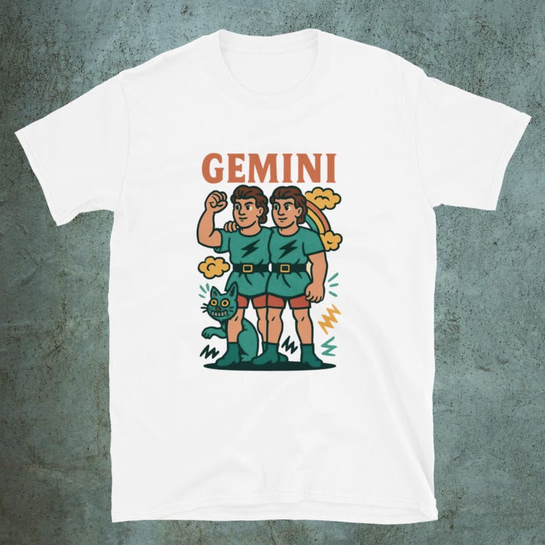 Gemini Zodiac Sign (Vintage Comic Style) T-Shirt