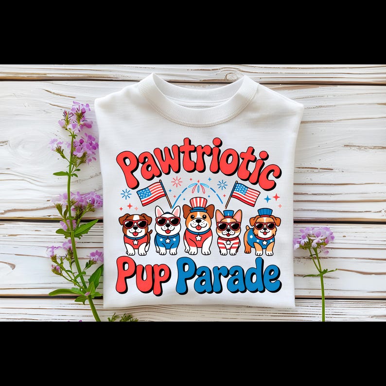 Pawtriotic Pup Parade Shirt, Cute Dogs Weatshirt, Pet Lover