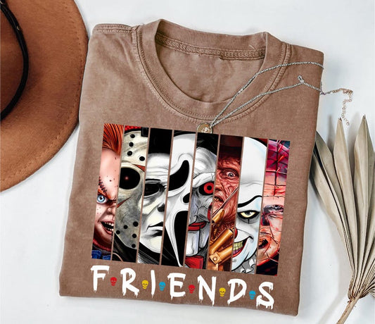 Horror Movie Characters Shirt, Friends Halloween Shirt, Halloween Horror T Shirt, Friend Matching Shirt, Scary Halloween Tee
