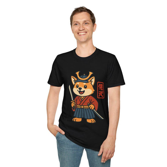Samurai Dog T-Shirt | Cute Dog Graphic Tee, Cartoon Shirt for Animal Lovers, Gift for Kids & Adults, Fun Casual Wear, Unique Design