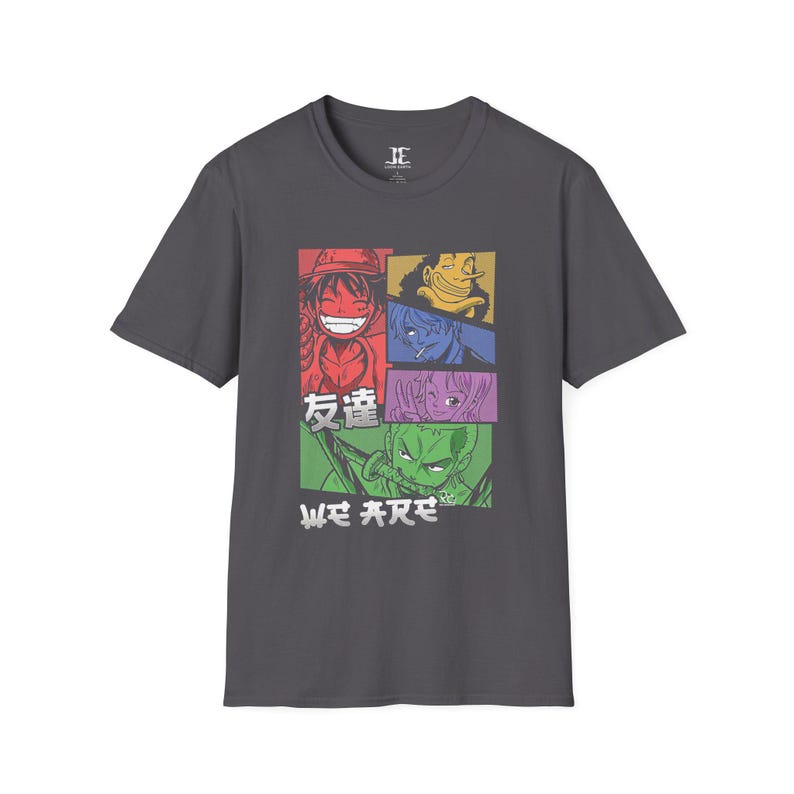 One Piece Anime T-Shirt Colorful Unisex Shirt with Luffy & Crew Otaku Clothing, Anime Gift Idea