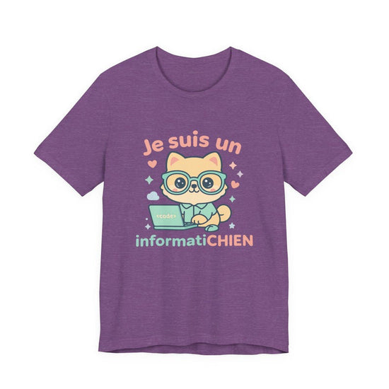 Kawaii chibi dog 'Je suis un informatiCHIEN' Shirt – Cute Programmer Dog T-Shirt –French Pun Shirt for Tech Lovers & Dog Parents–Unisex Tee