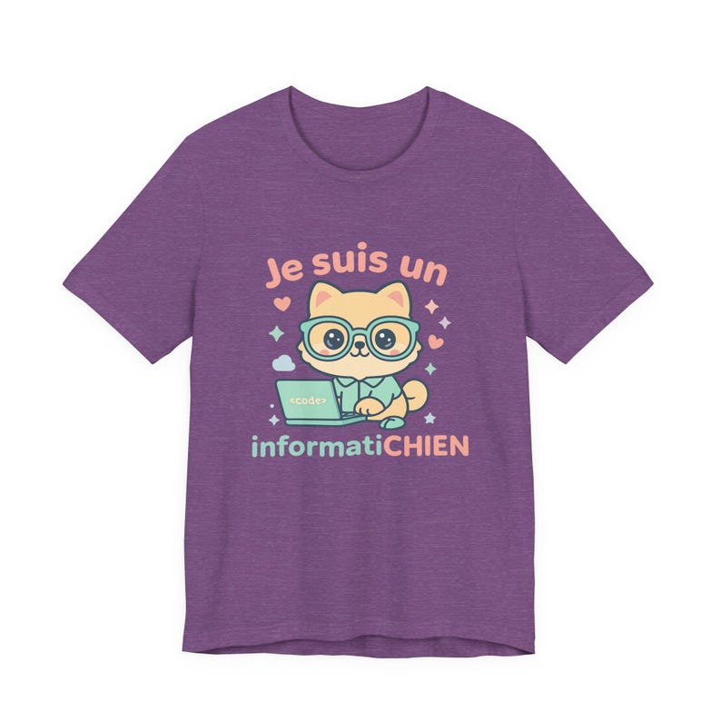 Kawaii chibi dog 'Je suis un informatiCHIEN' Shirt – Cute Programmer Dog T-Shirt –French Pun Shirt for Tech Lovers & Dog Parents–Unisex Tee
