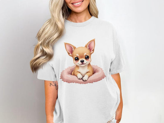 Cute Chihuahua T-Shirt, Puppy Dog Tee, Pet Lover Gift, Cartoon Chihuahua, Funny Dog Shirt