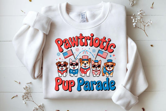 Pawtriotic Pup Parade Shirt, Cute Dogs Weatshirt, Pet Lover