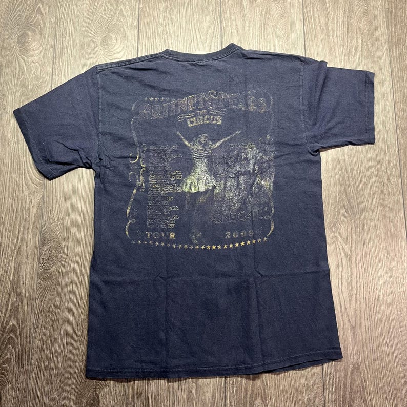 Vintage Britney Spheres The Circus Tour T shirt Medium M Band Rare Music Blue Faded
