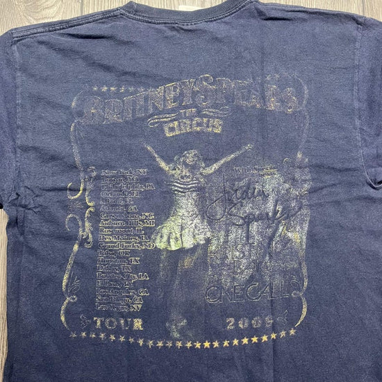 Vintage Britney Spheres The Circus Tour T shirt Medium M Band Rare Music Blue Faded