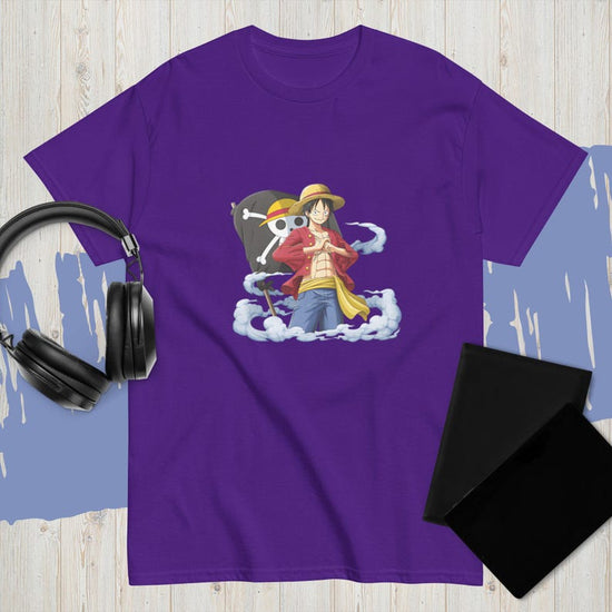 One Piece Luffy Classic Tee – Unisex 100% Cotton Anime Shirt – Gift for Anime Lovers