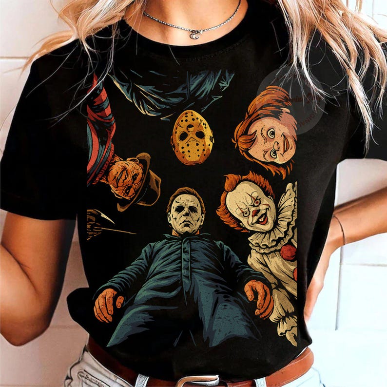 Retro Halloween, Halloween Characters Shirt, Halloween 2025, T-Shirt
