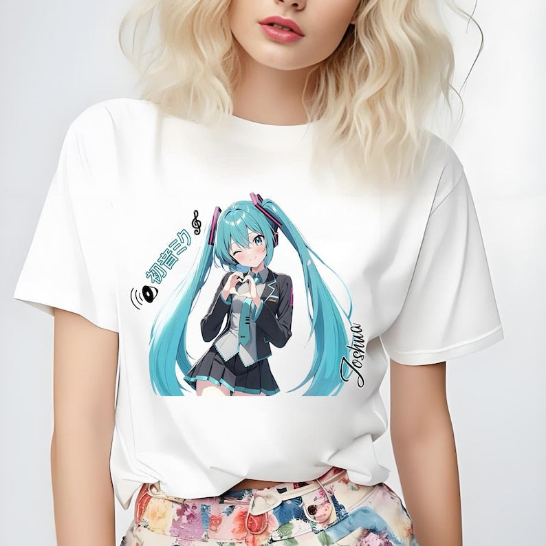 Hatsune Miku t - shirts Fashion T-shirts Personalized T- shirts-the perfect gift for birthdays, Gift for daughter, Anime Graphic T-shirts