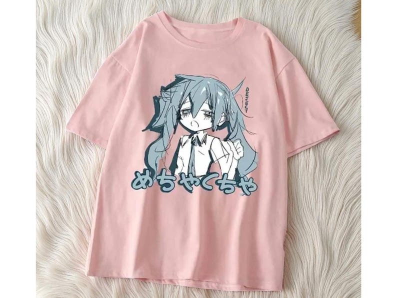 Limited Miku T-Shirt, Unisex Anime Shirt, Anime Girl Kawaii tshirt, Cute Anime T-Shirt, Cotton Loose Streetwear, Japanese Style Shirt