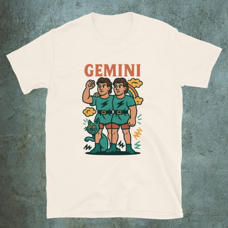 Gemini Zodiac Sign (Vintage Comic Style) T-Shirt