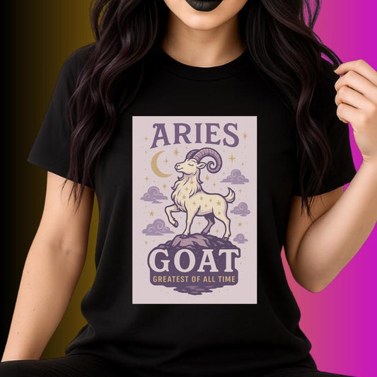 Aries T-Shirt Star sign Tee Spiritual T shirts Zodiac t shirt for her Horoscope Birthday shirt gift Astrology Clothing apparel Gift