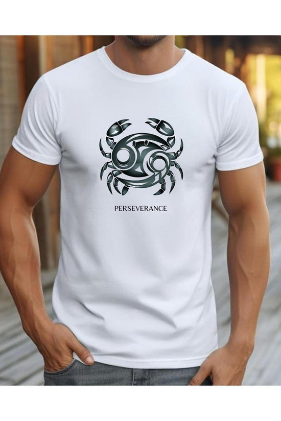 Cancer Zodiac T-shirt -Tribal Crab Symbol Perseverance shirt- Astrology Gift for Him or Her