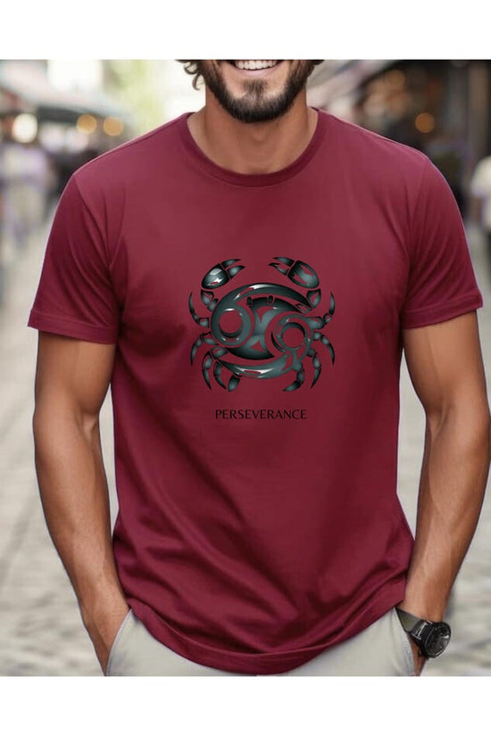 Cancer Zodiac T-shirt -Tribal Crab Symbol Perseverance shirt- Astrology Gift for Him or Her