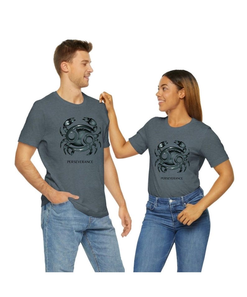 Cancer Zodiac T-shirt -Tribal Crab Symbol Perseverance shirt- Astrology Gift for Him or Her