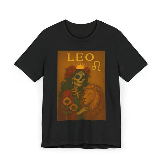 Leo Zodiac T-Shirt, Astrology Shirt, Halloween Shirt, Gift for Leo, Dia de los Muertos, Unisex Shirt for Astrology Lovers