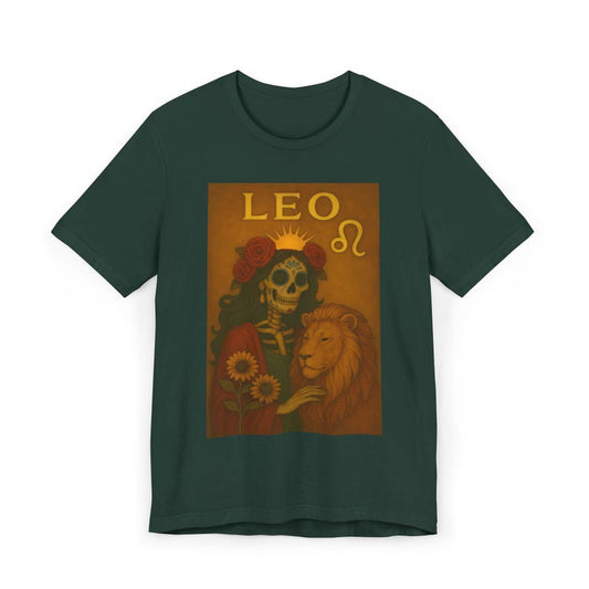 Leo Zodiac T-Shirt, Astrology Shirt, Halloween Shirt, Gift for Leo, Dia de los Muertos, Unisex Shirt for Astrology Lovers