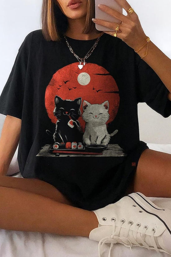 Cute Cat T-Shirt | Japanese Tshirt | Japanese Streetwear | Cute Cat Tshirt | Japan Cat Tshirt | Japanese Cat Shirt | Y2K Top | Kawaii Shirt