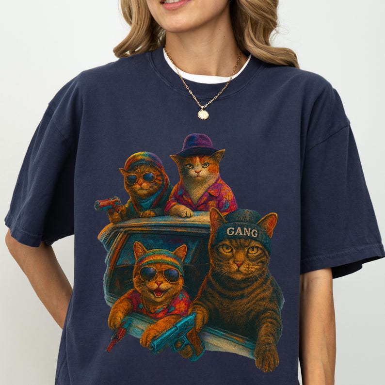Funny Cat Gang Vintage Shirt, Cat Mugshot Meme Tee, Gangster Cat Graphic Shirt, Funny Cat Meme Shirt, Sarcastic Cat Shirt