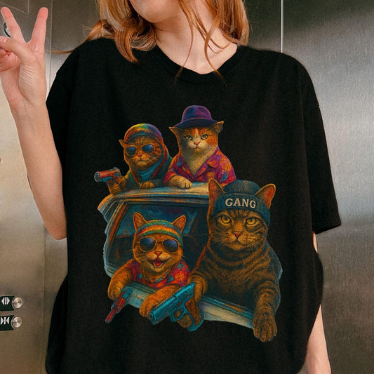 Funny Cat Gang Vintage Shirt, Cat Mugshot Meme Tee, Gangster Cat Graphic Shirt, Funny Cat Meme Shirt, Sarcastic Cat Shirt