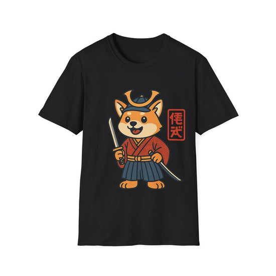 Samurai Dog T-Shirt | Cute Dog Graphic Tee, Cartoon Shirt for Animal Lovers, Gift for Kids & Adults, Fun Casual Wear, Unique Design
