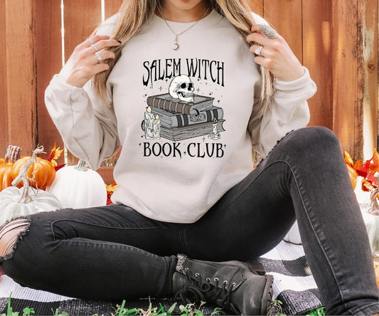 Salem Witch Book Club Sweatshirt, Funny Halloween Shirt, Reading Sweatshirt, Happy Halloween, Halloween Costume, Skull Sweater