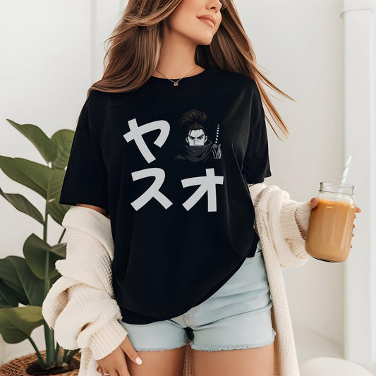 Yasuo League of Legends T-Shirt Black and White Graphic Tee Color Splash Unisex Softstyle Shirt Gamer Tee